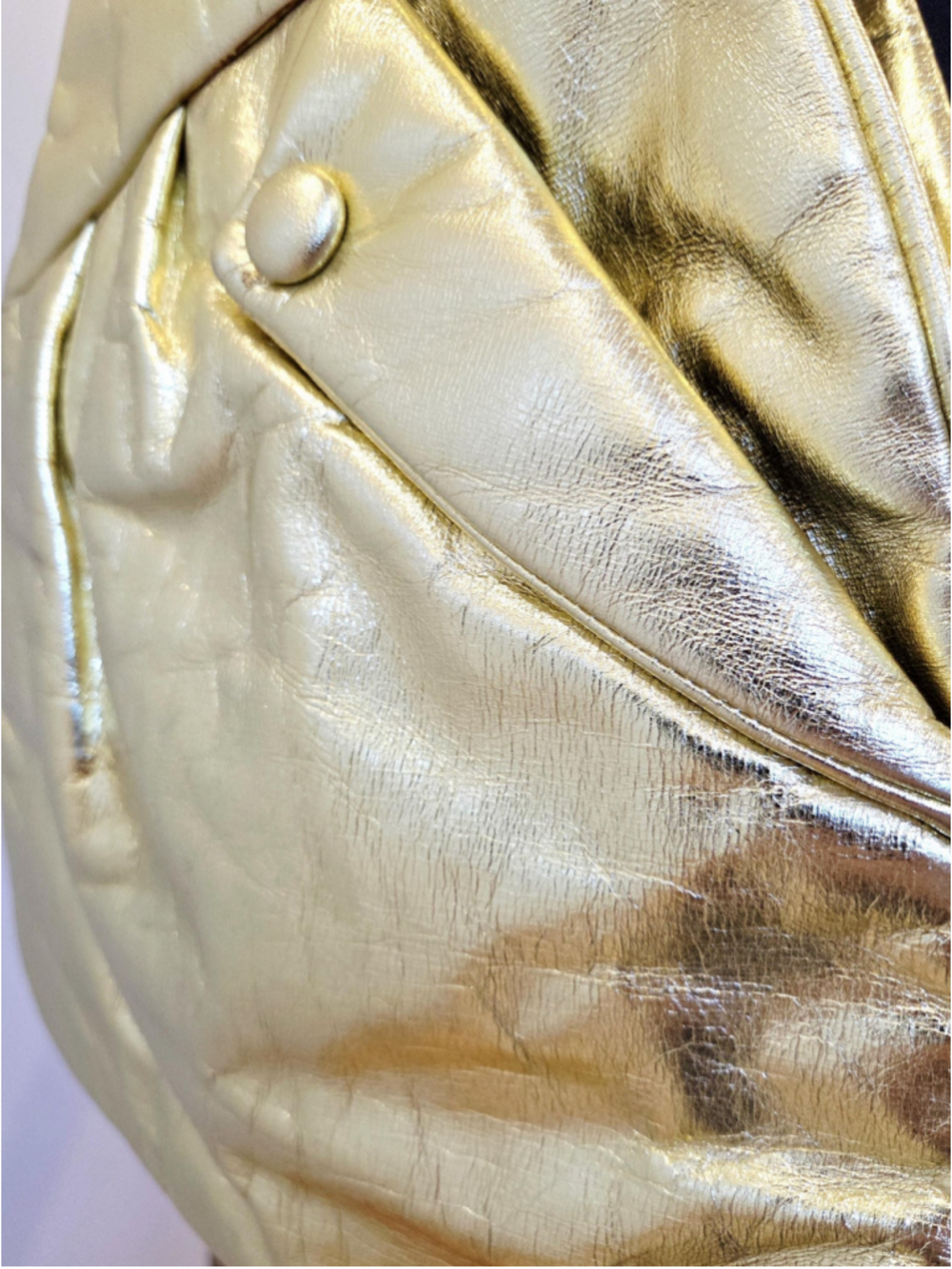 Vintage glam gold lamé evening bag | Custom Made by Frenchy | 70s–80s - Picture 7 of 16